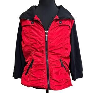 Zenergy By Chico’s Women’s Sz 1 US 8 M 3/4 Sleeve Full Zip Jacket Pockets Casual